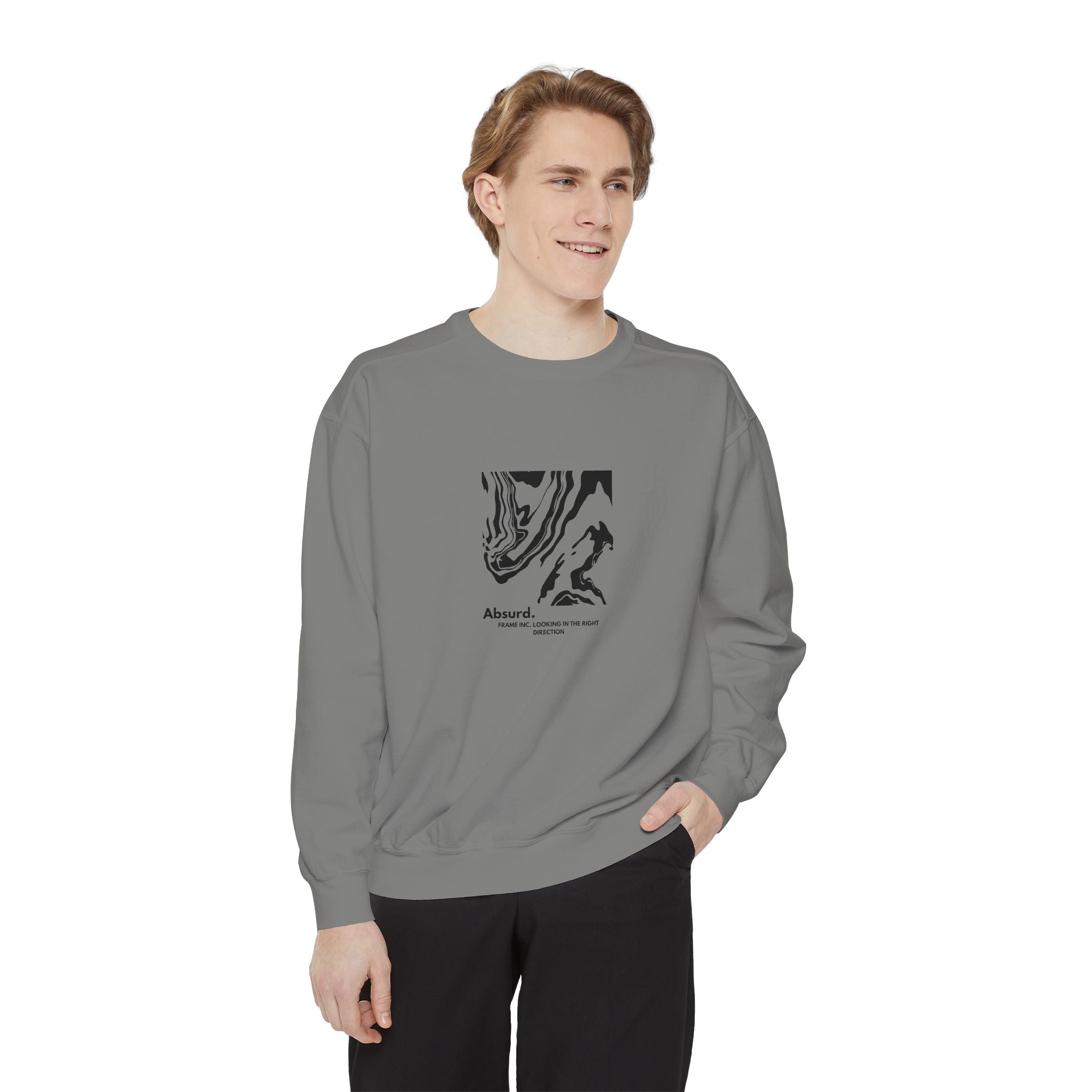 Abstract Marble Art Sweatshirt — "Absurd" Minimal Graphic Crewneck