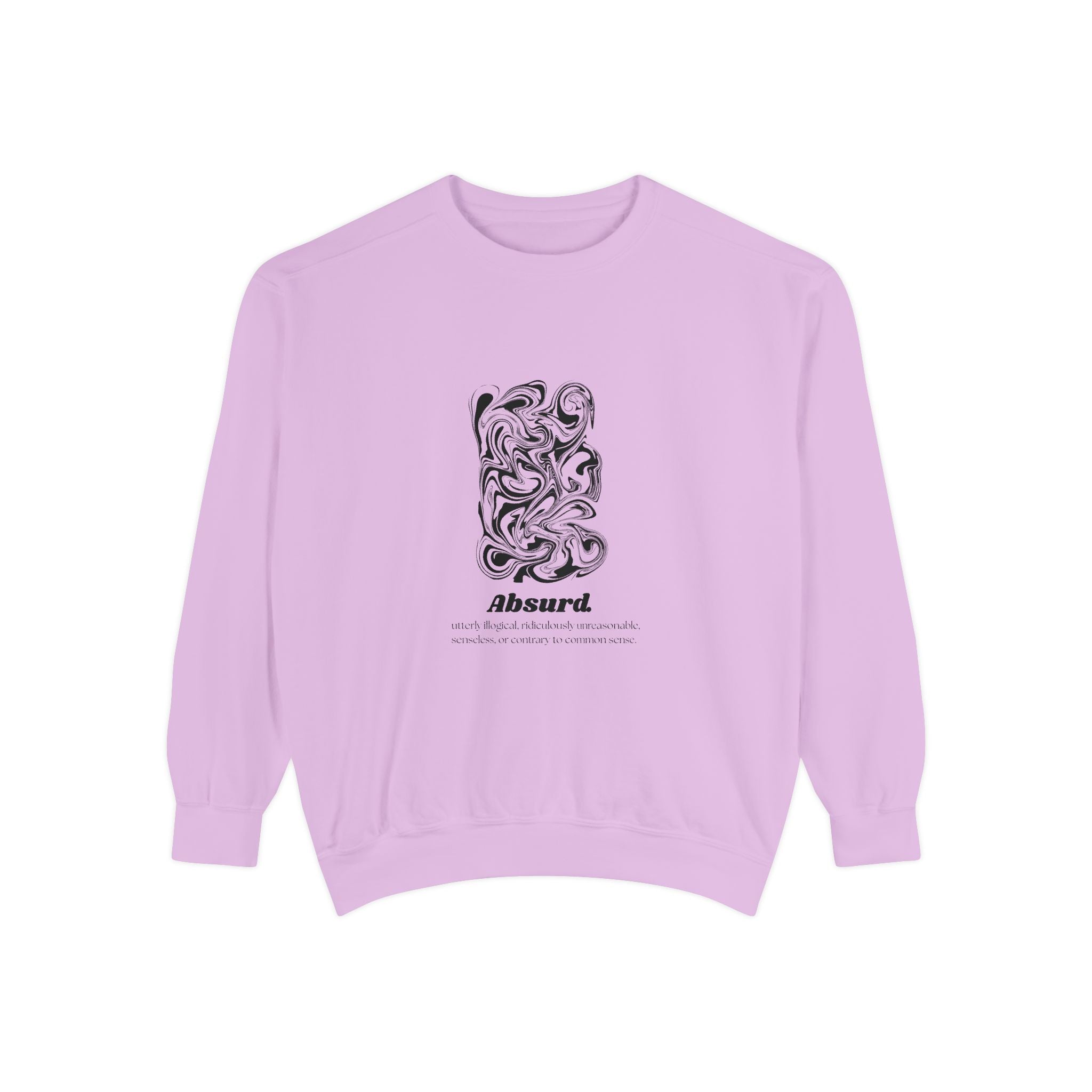Absurd Snake Art Sweatshirt — Graphic Crewneck with 'absurd' Typography