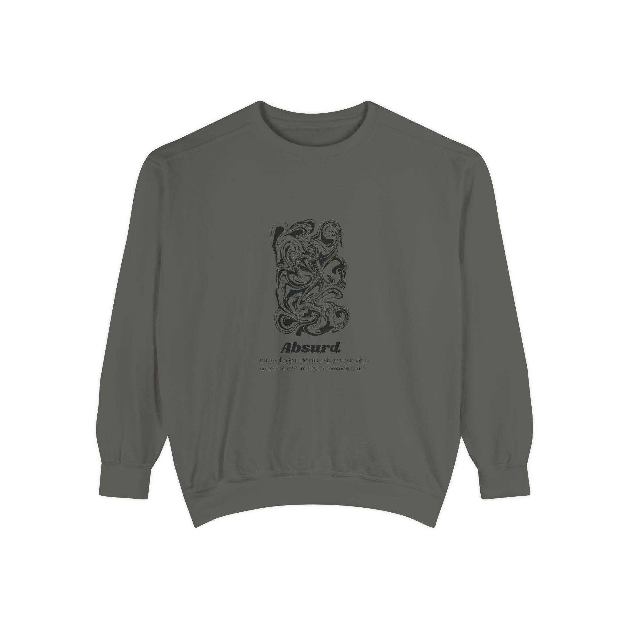 Absurd Snake Art Sweatshirt — Graphic Crewneck with 'absurd' Typography