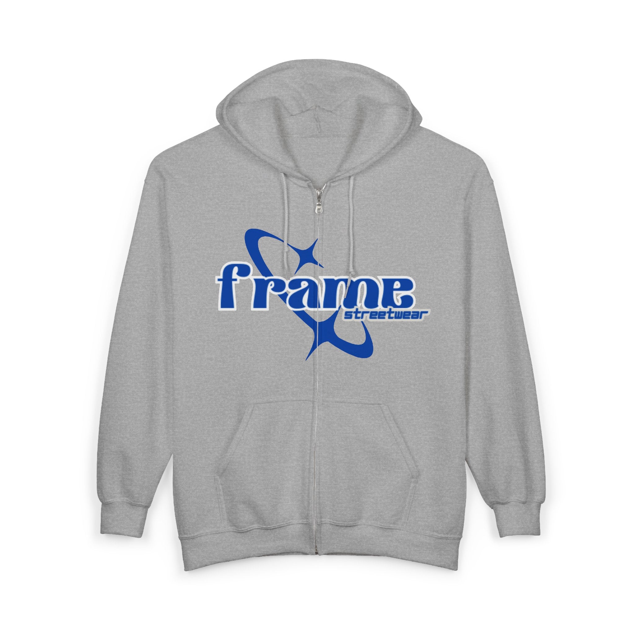 Zip Hoodie — 'Framr' Retro Space Logo Full-Zip Hoodie
