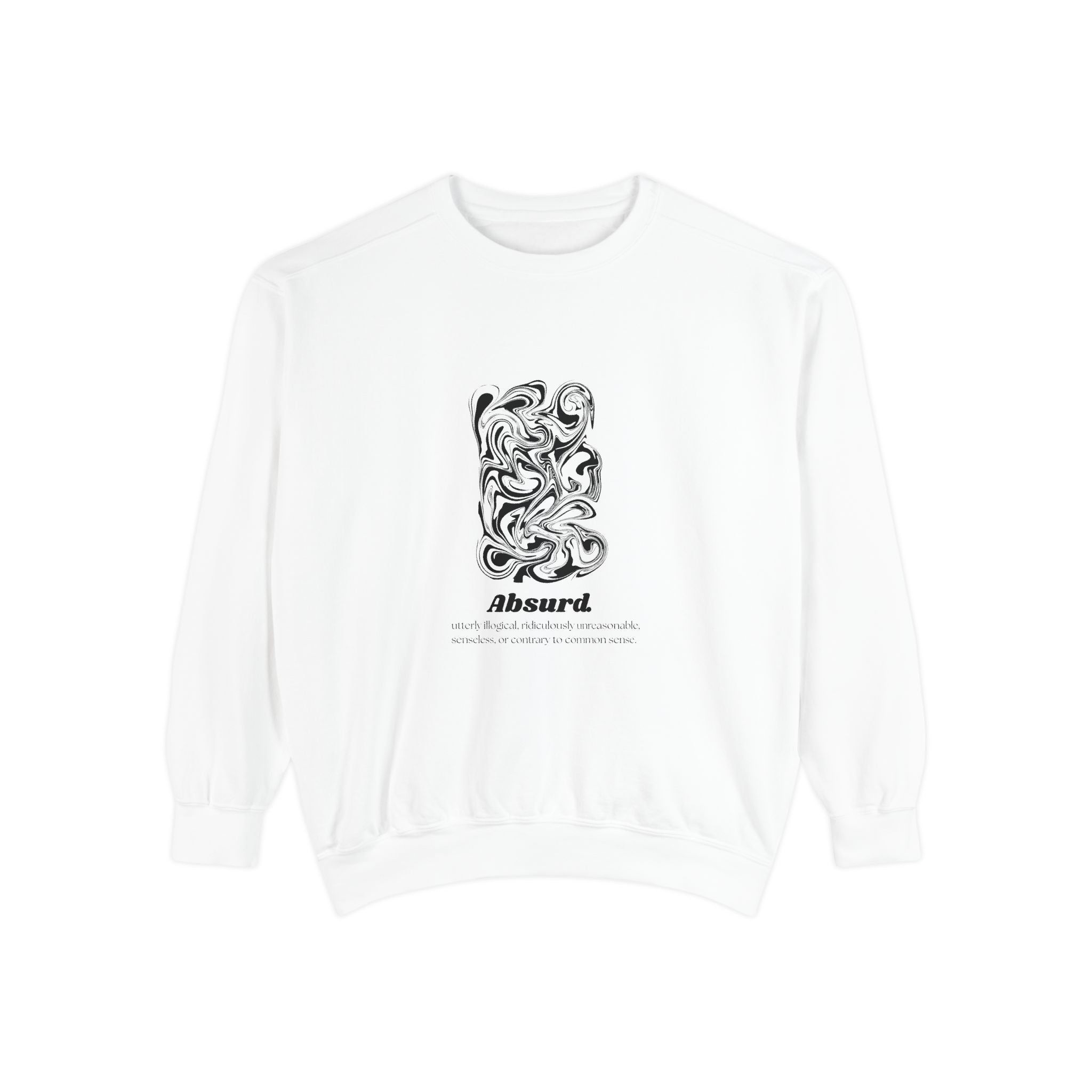 Absurd Snake Art Sweatshirt — Graphic Crewneck with 'absurd' Typography