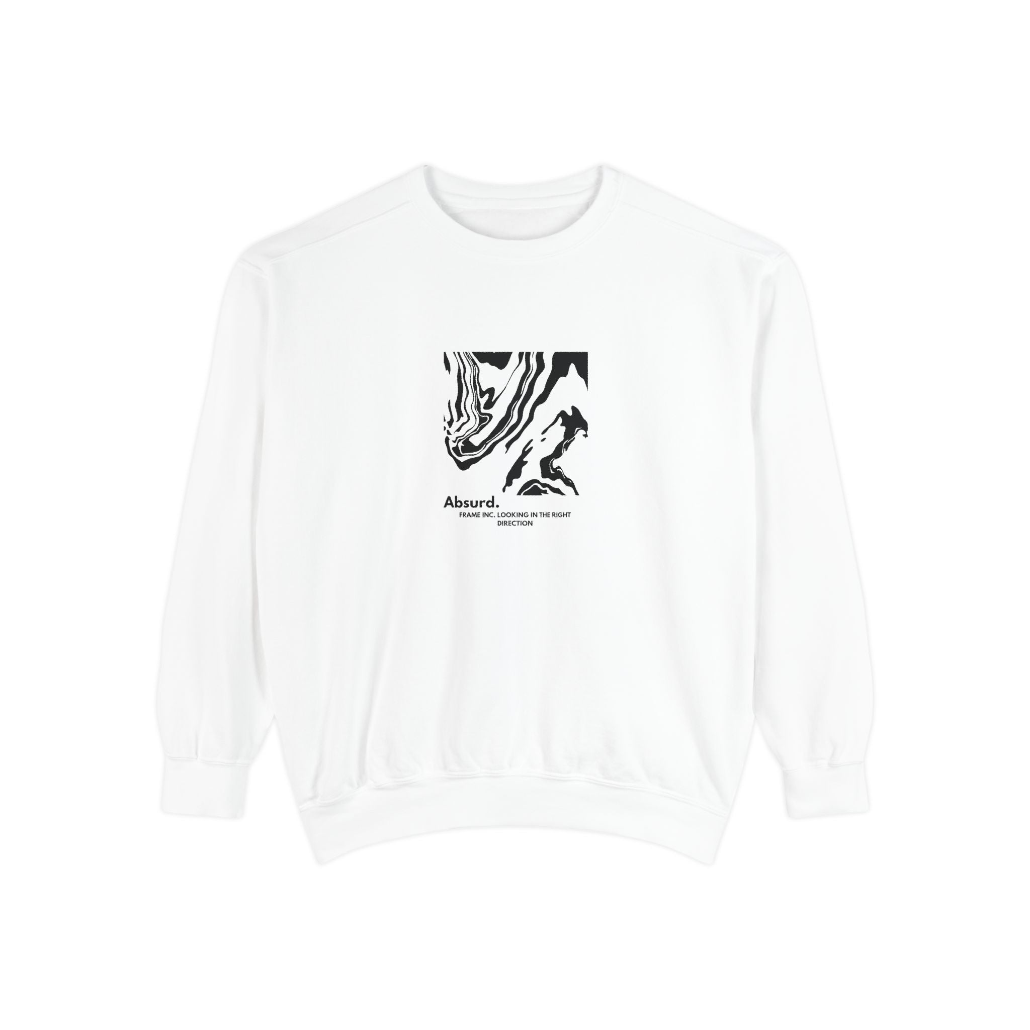 Abstract Marble Art Sweatshirt — "Absurd" Minimal Graphic Crewneck