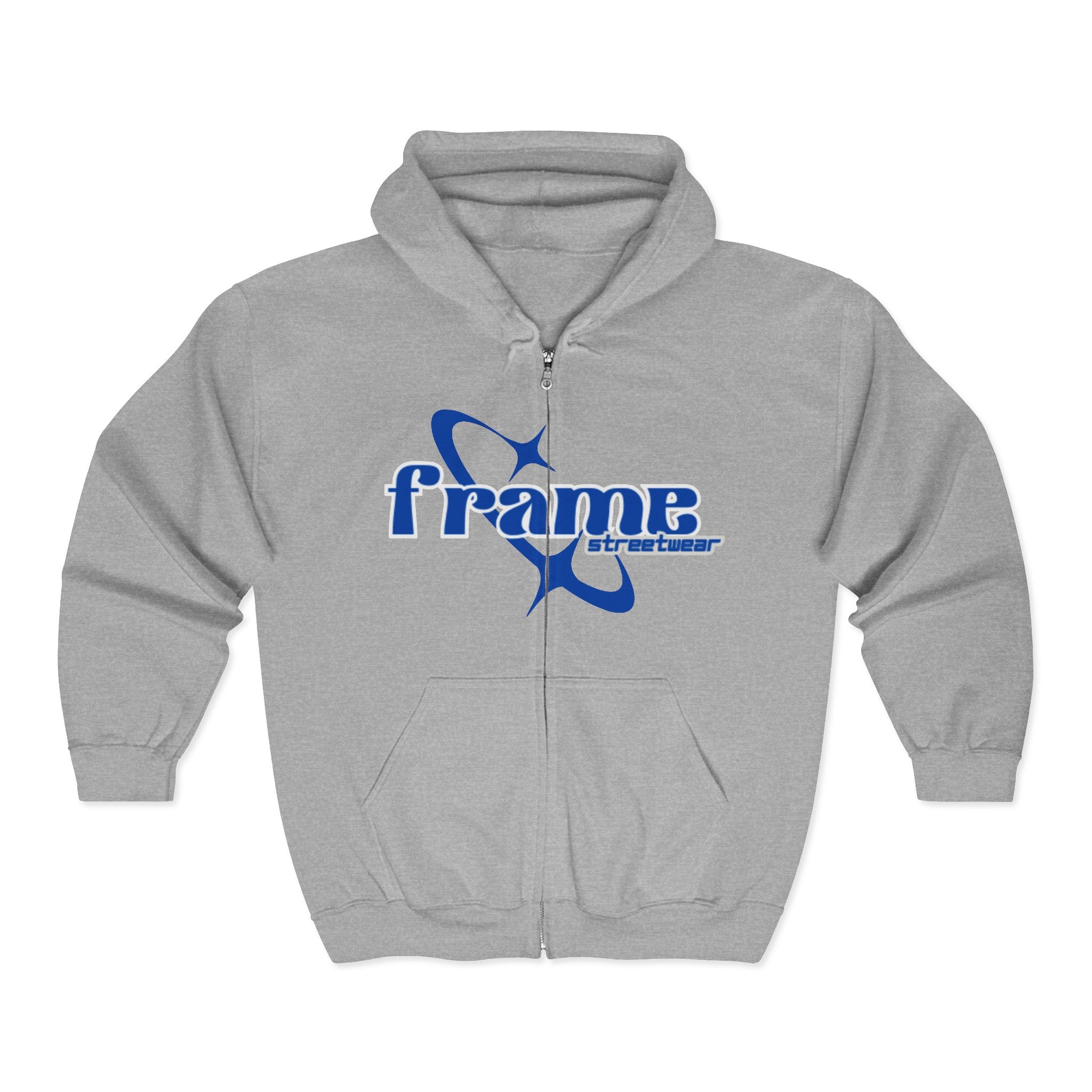 Zip Hoodie — 'Framr' Retro Space Logo Full-Zip Hoodie