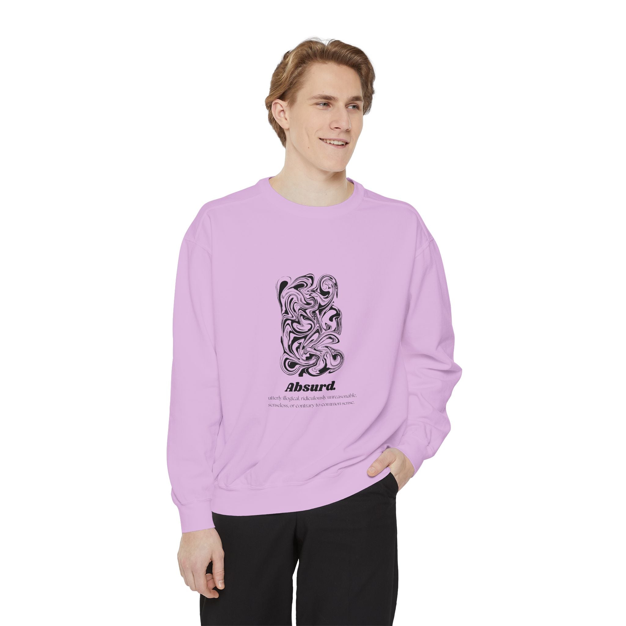 Absurd Snake Art Sweatshirt — Graphic Crewneck with 'absurd' Typography