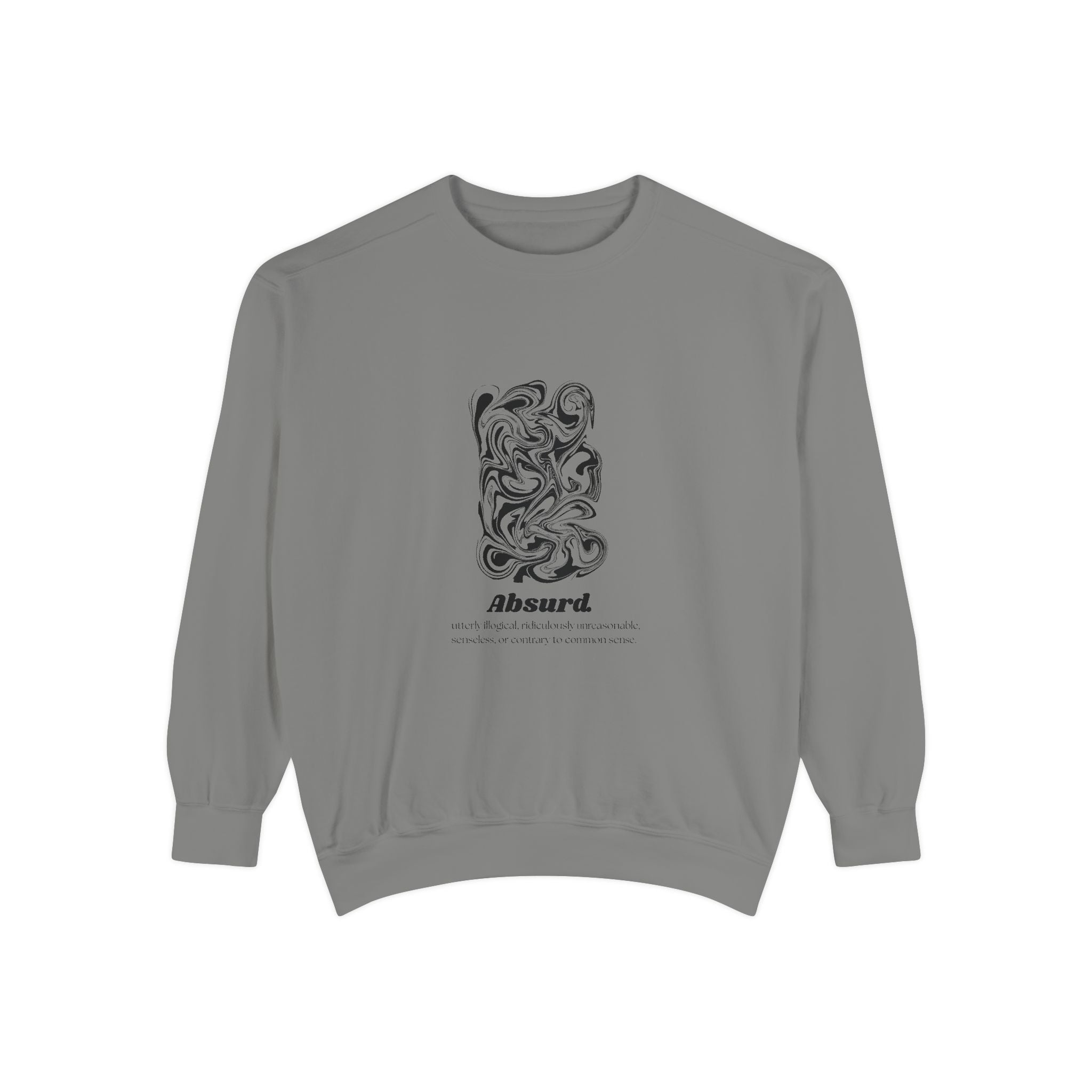 Absurd Snake Art Sweatshirt — Graphic Crewneck with 'absurd' Typography