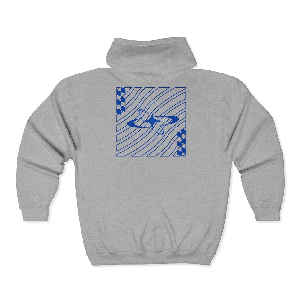 Zip Hoodie — 'Framr' Retro Space Logo Full-Zip Hoodie