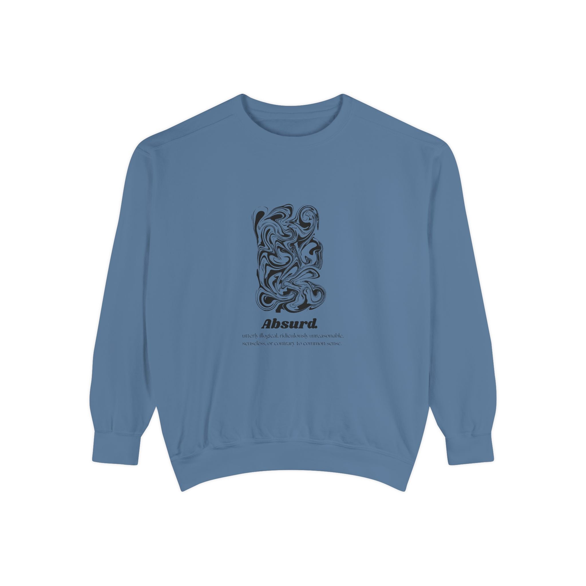 Absurd Snake Art Sweatshirt — Graphic Crewneck with 'absurd' Typography
