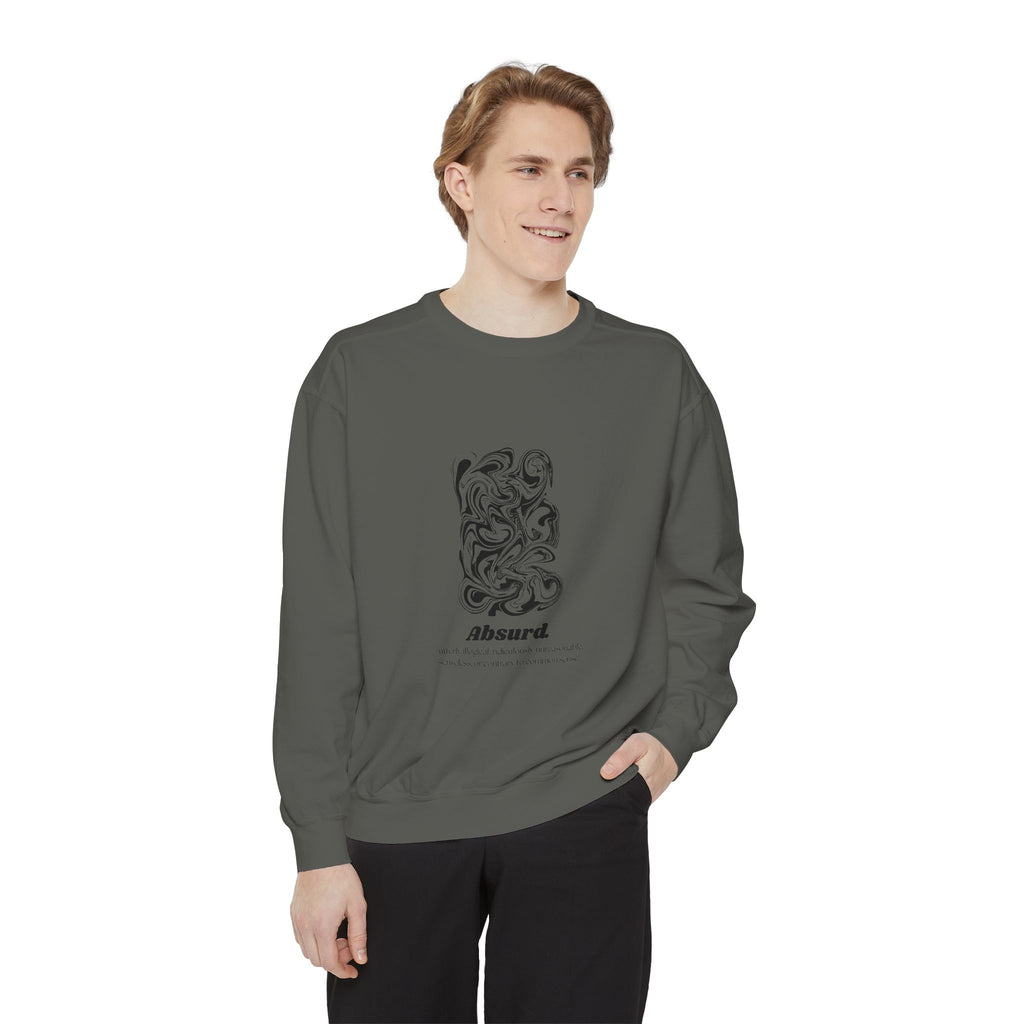 Absurd Snake Art Sweatshirt — Graphic Crewneck with 'absurd' Typography