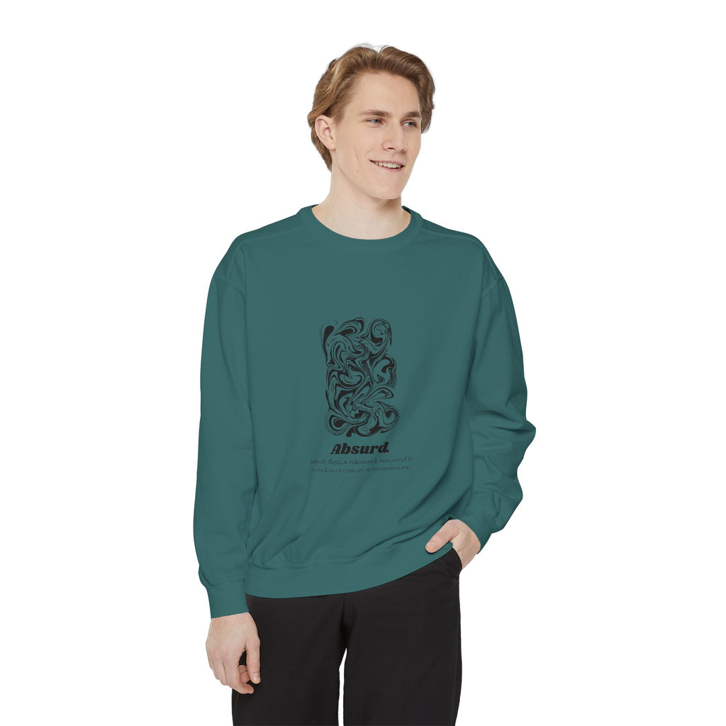 Absurd Snake Art Sweatshirt — Graphic Crewneck with 'absurd' Typography